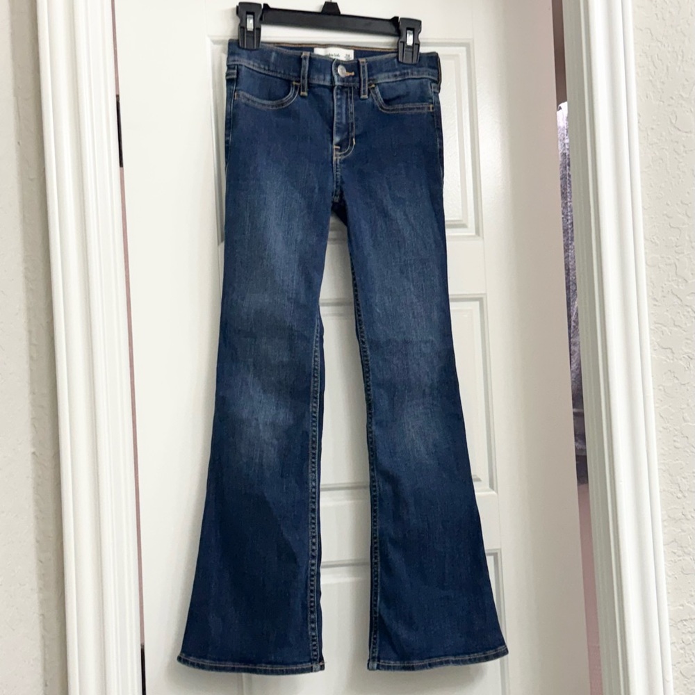 abercrombie kids Dark Blue Flare Jeans 7/8 Long
